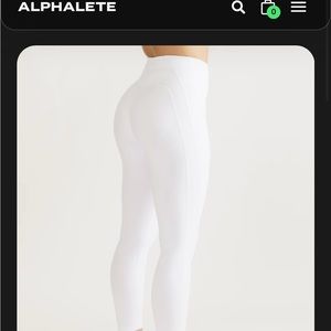 White Alphalete pulse surge leggings (no front seam!)
